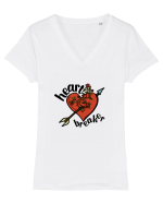 Heart Breaker (inimă străpunsă) Tricou mânecă scurtă guler V Damă Evoker
