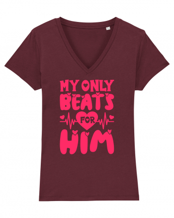 My Only Beats for Him / pentru cupluri Burgundy