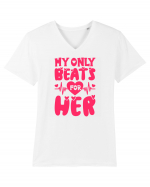 My Only Beats for Her / pentru cupluri Tricou mânecă scurtă guler V Bărbat Presenter