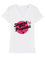 Singura si pregatita Tricou mânecă scurtă guler V Damă Evoker