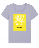 Are You Doing Anything Later? Tricou mânecă scurtă guler larg fitted Damă Expresser