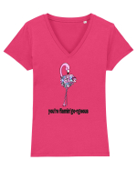 You're Flamin'go-rgeous! Tricou mânecă scurtă guler V Damă Evoker
