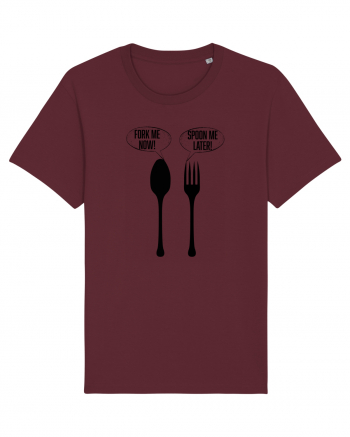 Fork Me Now, Spoon Me Later Burgundy