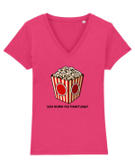 You Make My Heart Pop Tricou mânecă scurtă guler V Damă Evoker