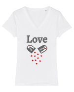Love is my drug Tricou mânecă scurtă guler V Damă Evoker