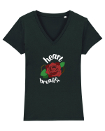 Heart Breaker (trandafir) alb Tricou mânecă scurtă guler V Damă Evoker