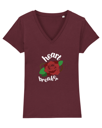 Heart Breaker (trandafir) alb Burgundy