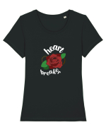 Heart Breaker (trandafir) alb Tricou mânecă scurtă guler larg fitted Damă Expresser