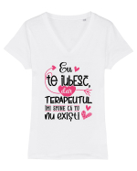 Te iubesc, dar... Tricou mânecă scurtă guler V Damă Evoker