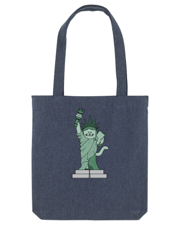 The Cat Statue of Liberty Midnight Blue