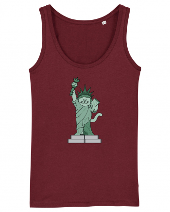 The Cat Statue of Liberty Burgundy