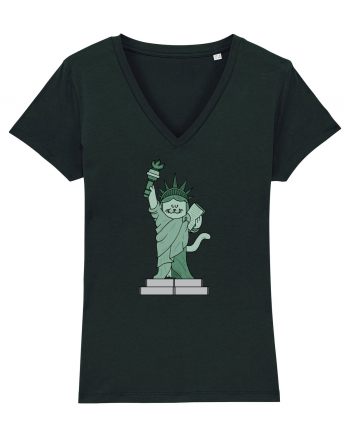 The Cat Statue of Liberty Black