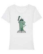 The Cat Statue of Liberty Tricou mânecă scurtă guler larg fitted Damă Expresser