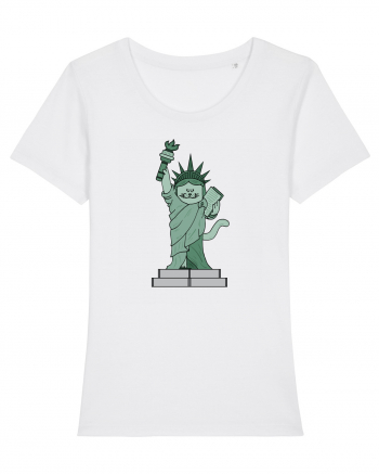 The Cat Statue of Liberty White