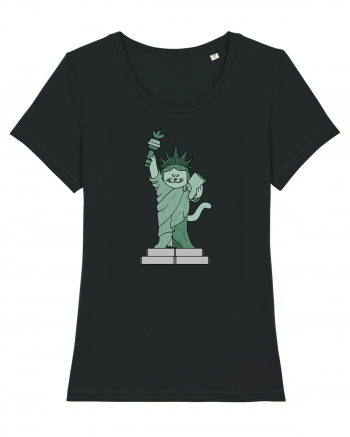The Cat Statue of Liberty Black