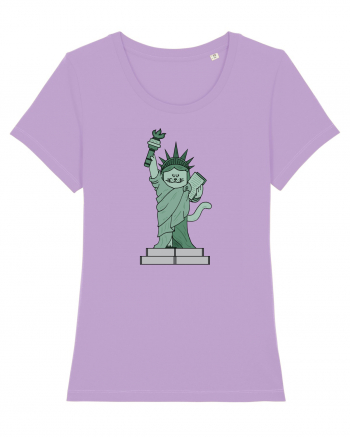 The Cat Statue of Liberty Lavender Dawn