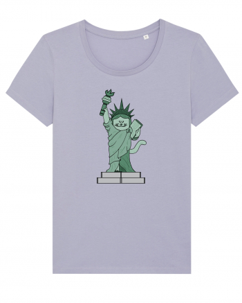 The Cat Statue of Liberty Lavender
