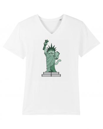 The Cat Statue of Liberty White