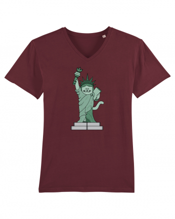 The Cat Statue of Liberty Burgundy