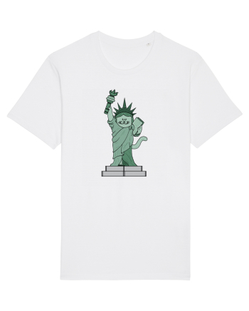 The Cat Statue of Liberty White