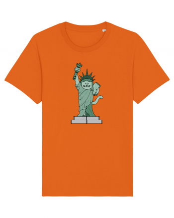 The Cat Statue of Liberty Bright Orange