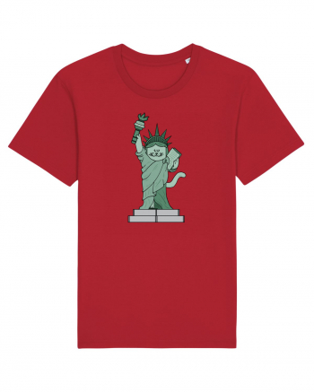 The Cat Statue of Liberty Red