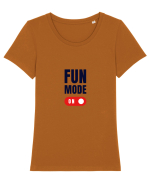 Fun Mode On Tricou mânecă scurtă guler larg fitted Damă Expresser