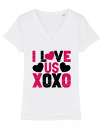 I Love Us XoXo Tricou mânecă scurtă guler V Damă Evoker