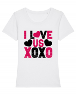 I Love Us XoXo Tricou mânecă scurtă guler larg fitted Damă Expresser