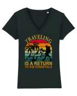Traveling IS A Return To The Essential Tricou mânecă scurtă guler V Damă Evoker