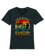 Traveling IS A Return To The Essential Tricou mânecă scurtă guler V Bărbat Presenter