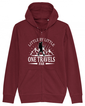 Little by Little One Travels Far Burgundy