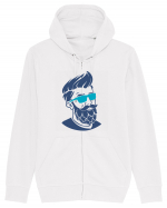 Beard Man Blue Hanorac cu fermoar Unisex Connector