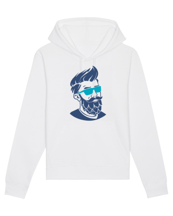 Beard Man Blue White