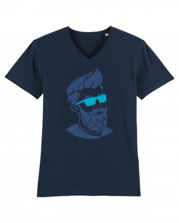 Beard Man Blue French Navy