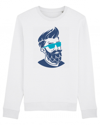 Beard Man Blue White