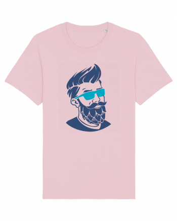 Beard Man Blue Cotton Pink