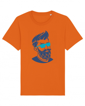 Beard Man Blue Bright Orange