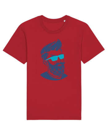 Beard Man Blue Red