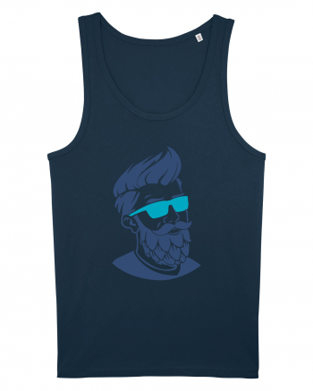 Beard Man Blue Navy