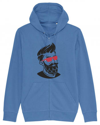 Beard Man Pink Bright Blue