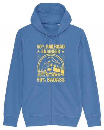 50% Railroad Engineer 50% Badass Bright Blue