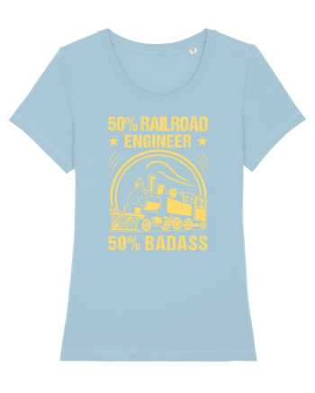 50% Railroad Engineer 50% Badass Sky Blue