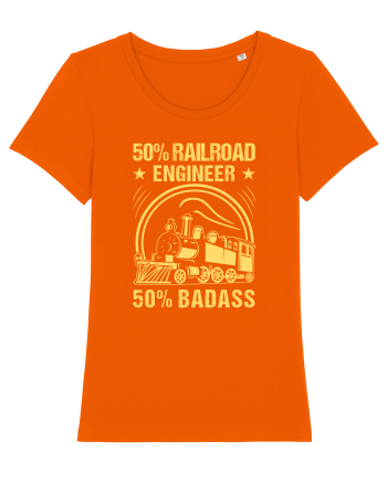 50% Railroad Engineer 50% Badass Bright Orange