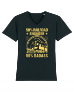 50% Railroad Engineer 50% Badass Tricou mânecă scurtă guler V Bărbat Presenter