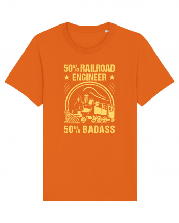 50% Railroad Engineer 50% Badass Bright Orange