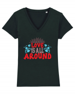 Love Is All Around Tricou mânecă scurtă guler V Damă Evoker