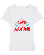 Love Is All Around Tricou mânecă scurtă guler larg fitted Damă Expresser