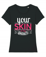 Your Skin Is My Specialty Tricou mânecă scurtă guler larg fitted Damă Expresser