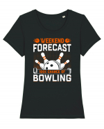 Weekend forecast 100% chance of bowling Tricou mânecă scurtă guler larg fitted Damă Expresser